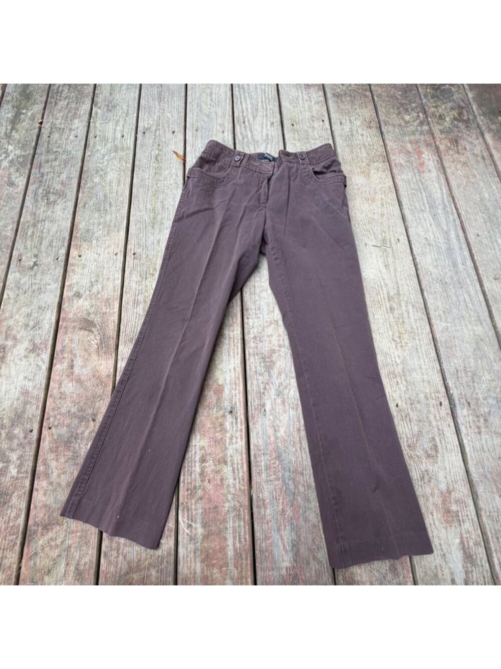 Body By Victoria The Christie Fit Brown Straight-Leg Pants Women’s Size 6 Casual